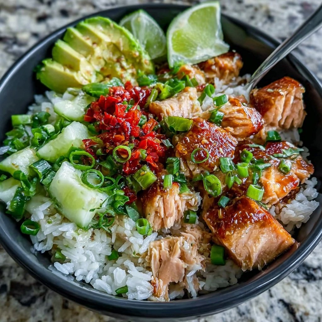Easy Healthy Salmon Rice Bowl