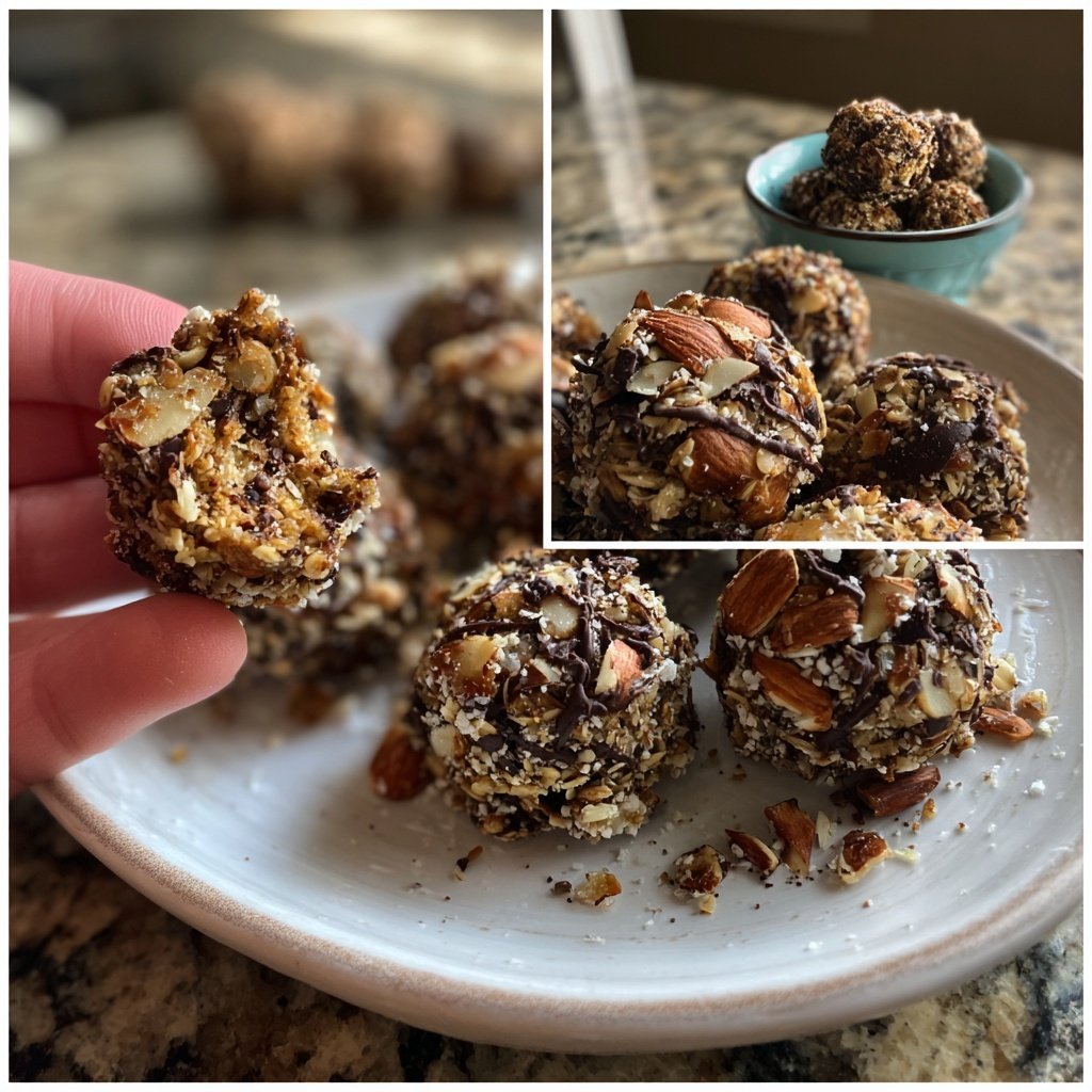 Chocolate Almond Coconut Granola Bites
