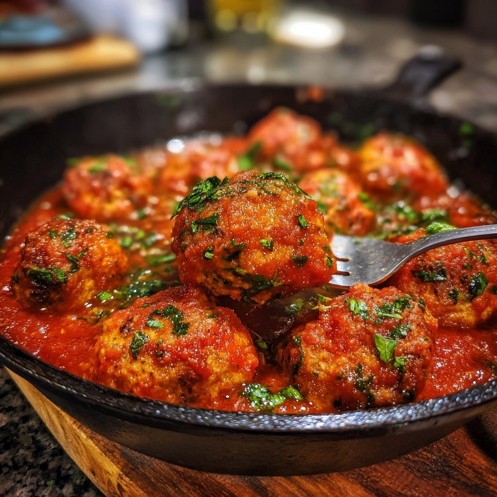 Ground Chicken Meatballs In Tomato Sauce