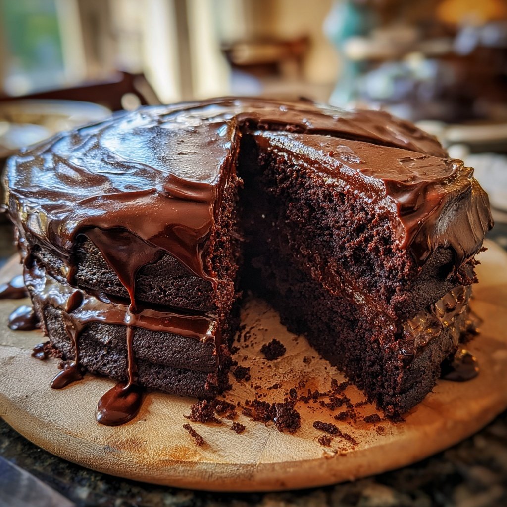 Dark Chocolate Fudge Cake