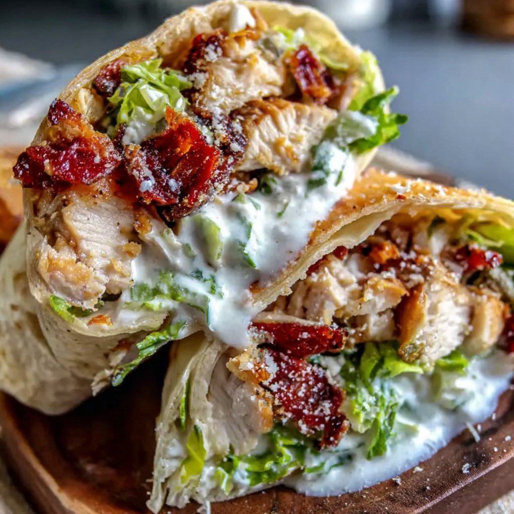Easy Lunch Chicken Caesar Wrap