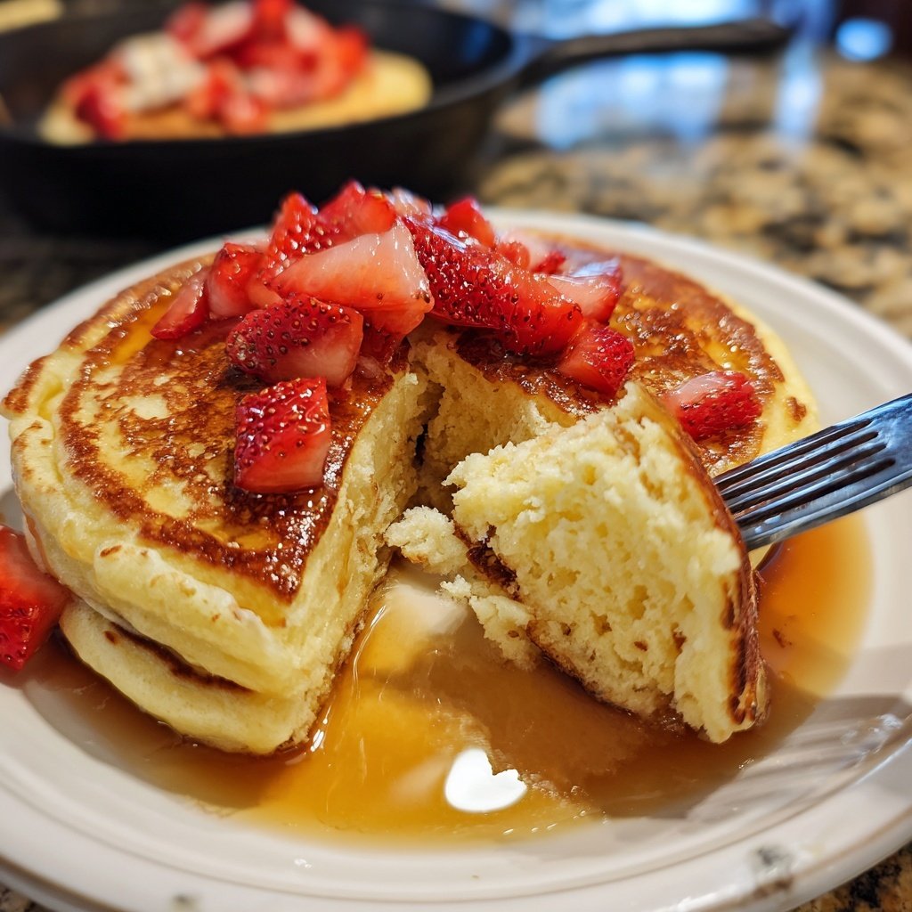 Valentines Breakfast Vanilla Almond Pancakes