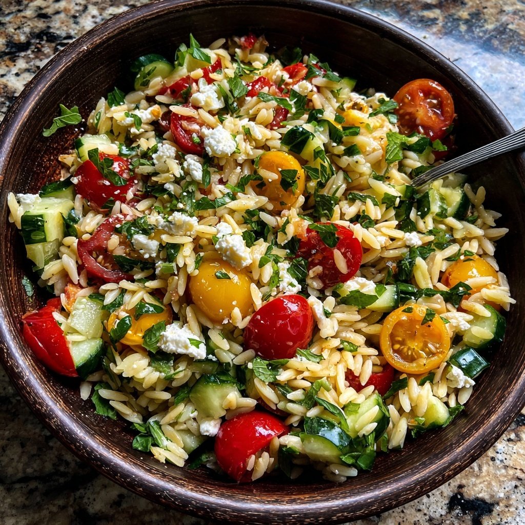 Mediterranean Orzo Salad With Herbs