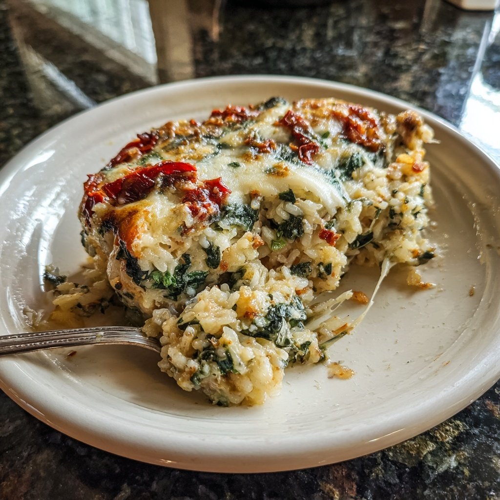 Spinach Tomato Rice Bake