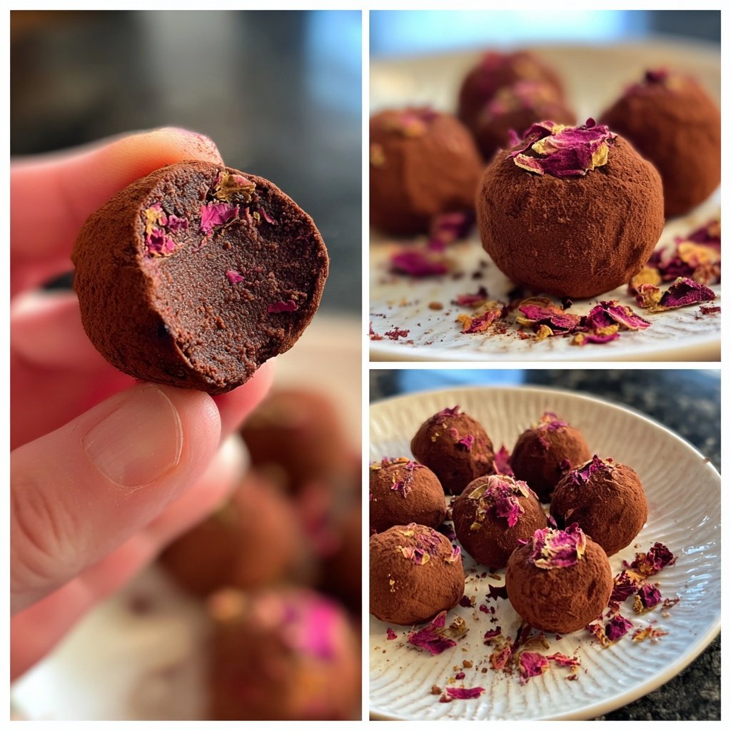 Rose Flavored Chocolate Truffles