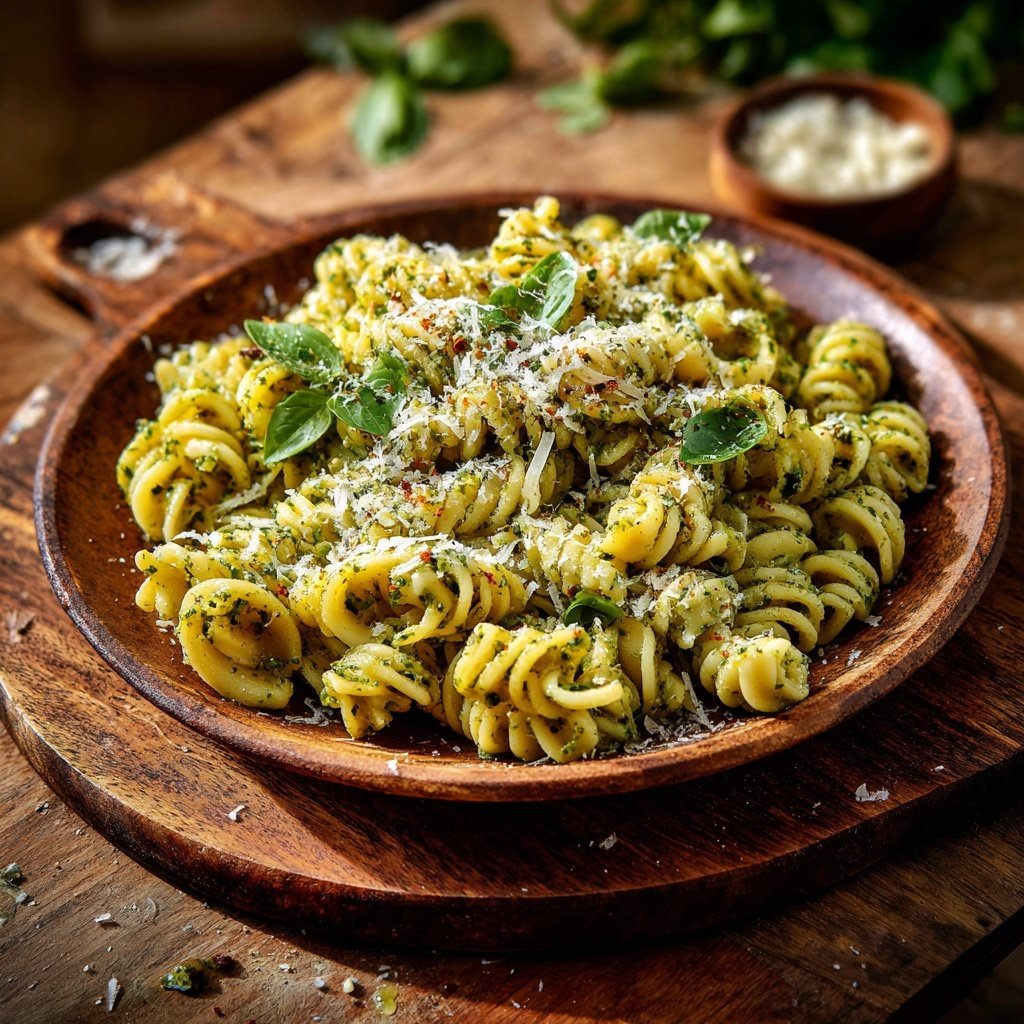 Angel Hair Pasta With Creamy Pesto