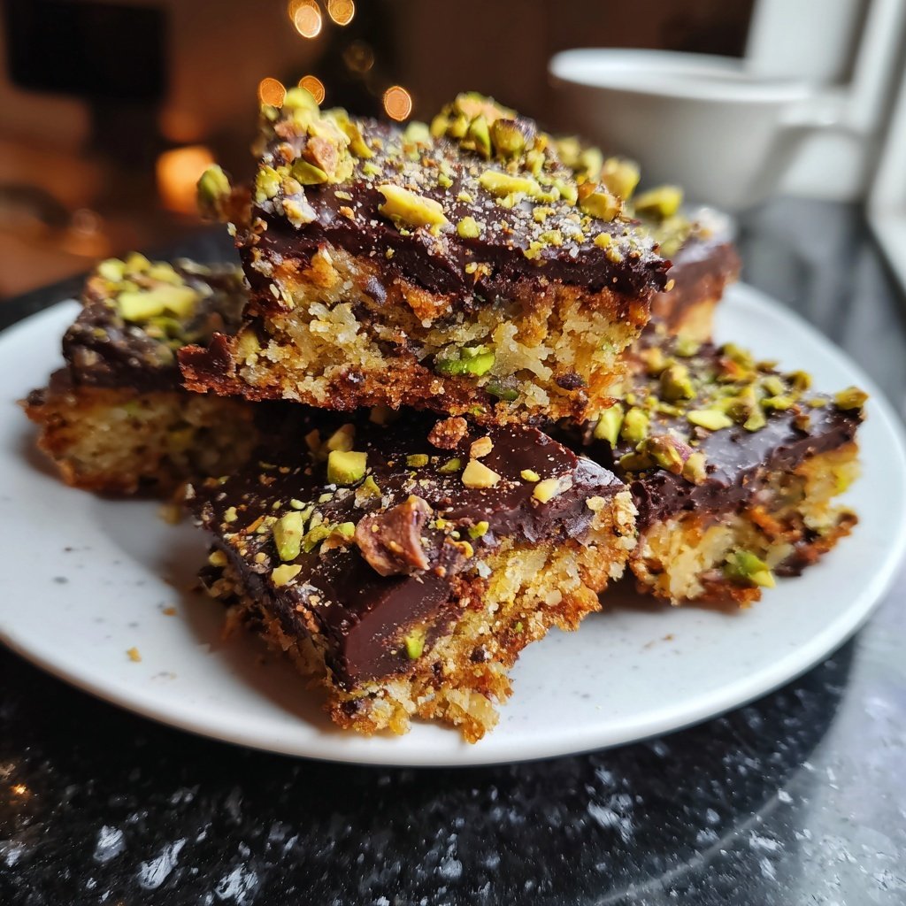 Chocolate Pistachio Coconut Squares