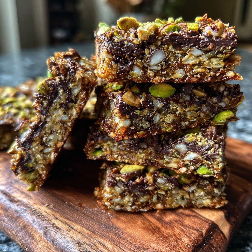Chocolate Pistachio Oat Bars