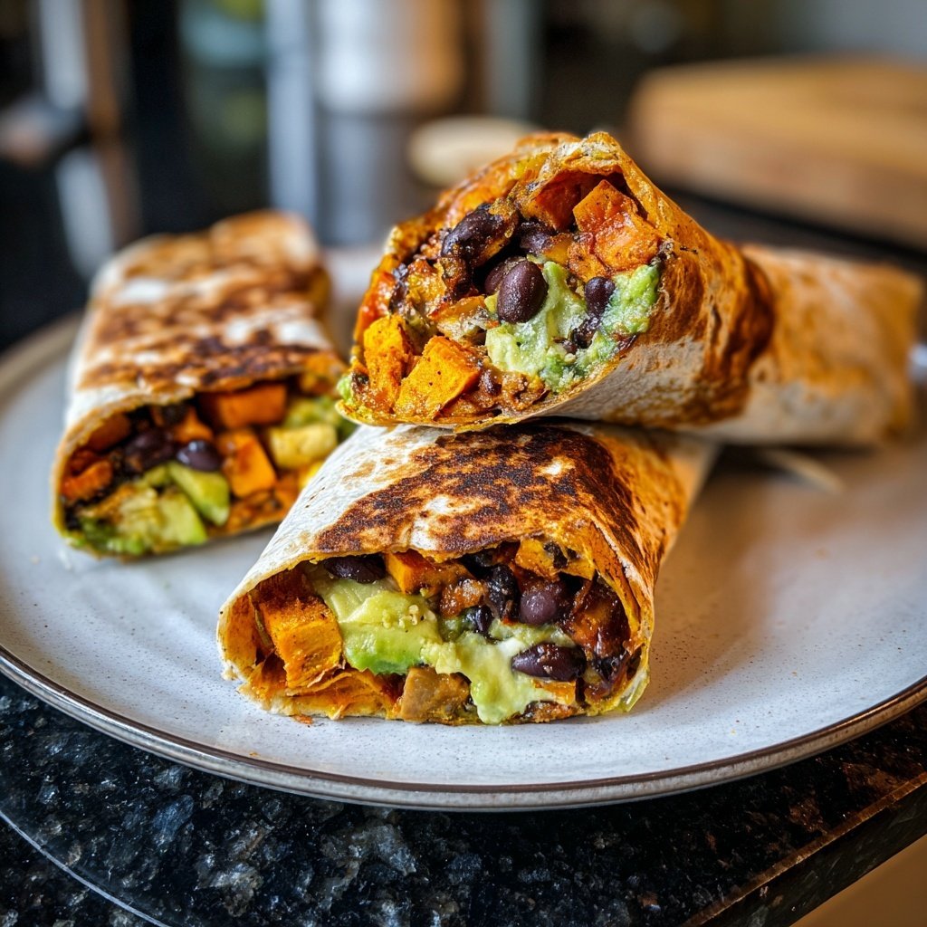 Roasted Sweet Potato Veggie Wraps