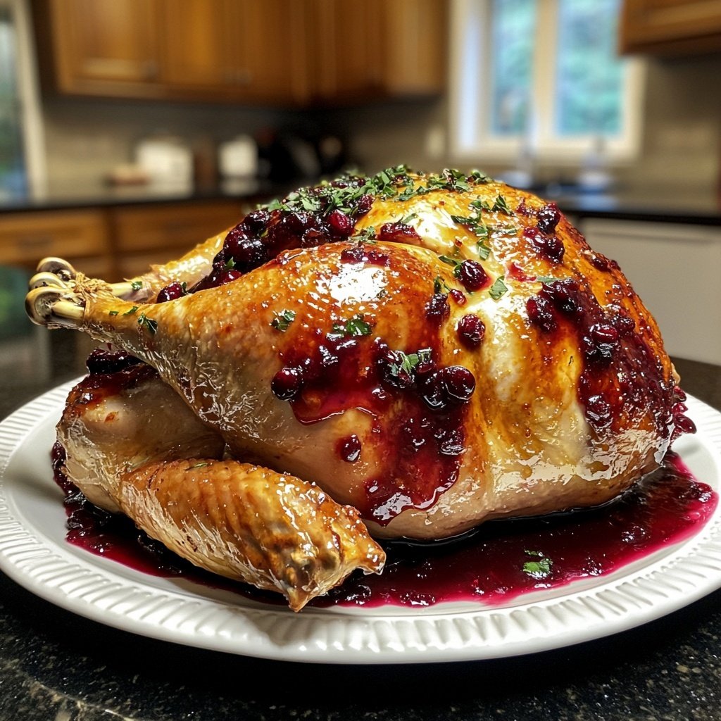 Roasted Turkey with Cranberry Glaze