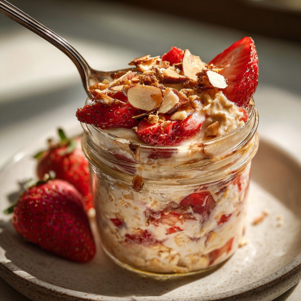Strawberry Almond Overnight Oats